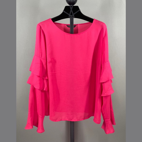 Banana Republic Tops - NEW Banana Republic Shirt Womens Medium pink ruffle blouse preppy colorful